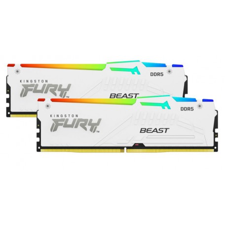 Kingston Fury Beast RGB Blanca DDR5 6000 64GB 2x32 CL40