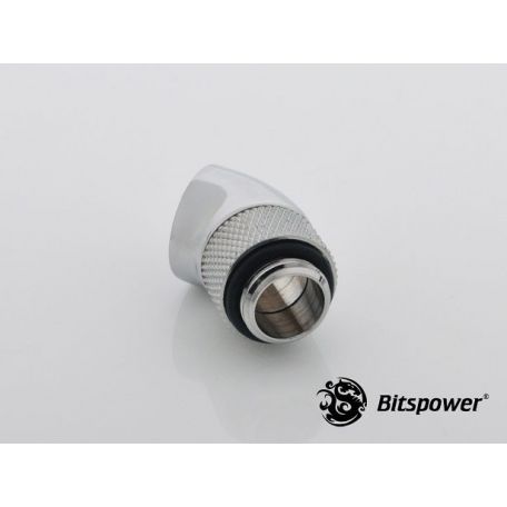 Bitspower Racord rotativo 45º Plata brillante 1/4&quot;
