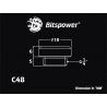 Bitspower Racord adaptador multifunción negro brillante Mini C49