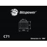Bitspower Racord adaptador multifunción Negro brillante C71