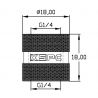 XSPC Racord de compresión hembra a hembra G1/4" 18mm negro cromado V3