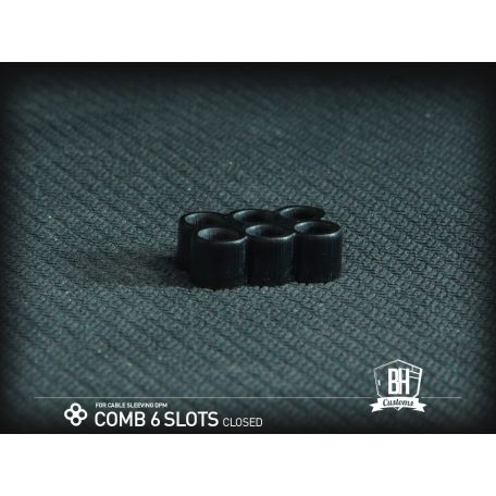 BHCustoms Cable Comb Cerrado 6 Slots Negro 4mm