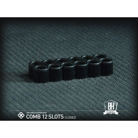 BHCustoms Cable Comb Cerrado 12 Slots Negro 4mm