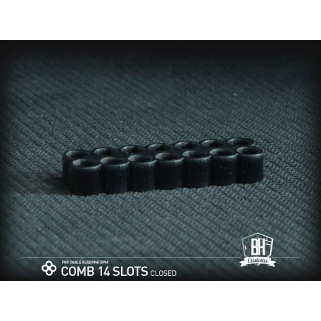 BHCustoms Cable Comb Cerrado 14 Slots Negro 4mm
