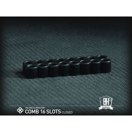 BHCustoms Cable Comb Cerrado 16 Slots Negro 4mm
