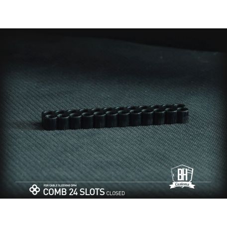 BHCustoms Cable Comb Cerrado 24 Slots Negro 4mm